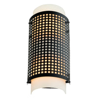 Checkered 2 Light Black Wall Sconce