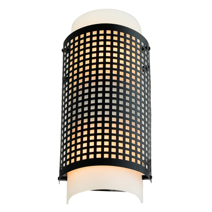 Checkered 2 Light Black Wall Sconce