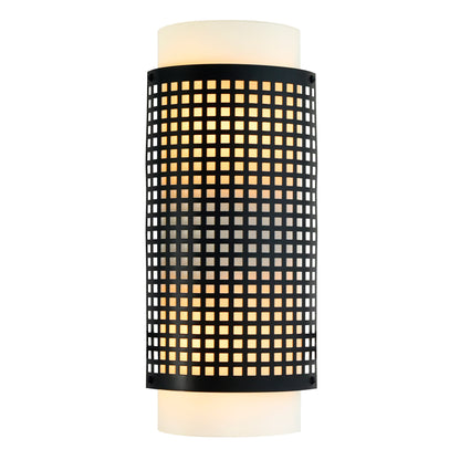 Checkered 2 Light Black Wall Sconce