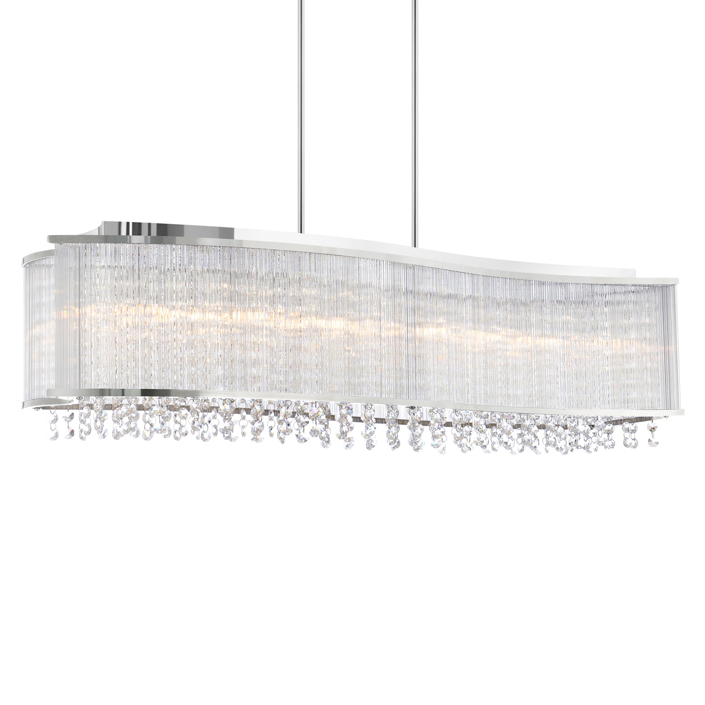 Elsa 6 Light 36 Inch Chrome Chandelier Drum Shade Design