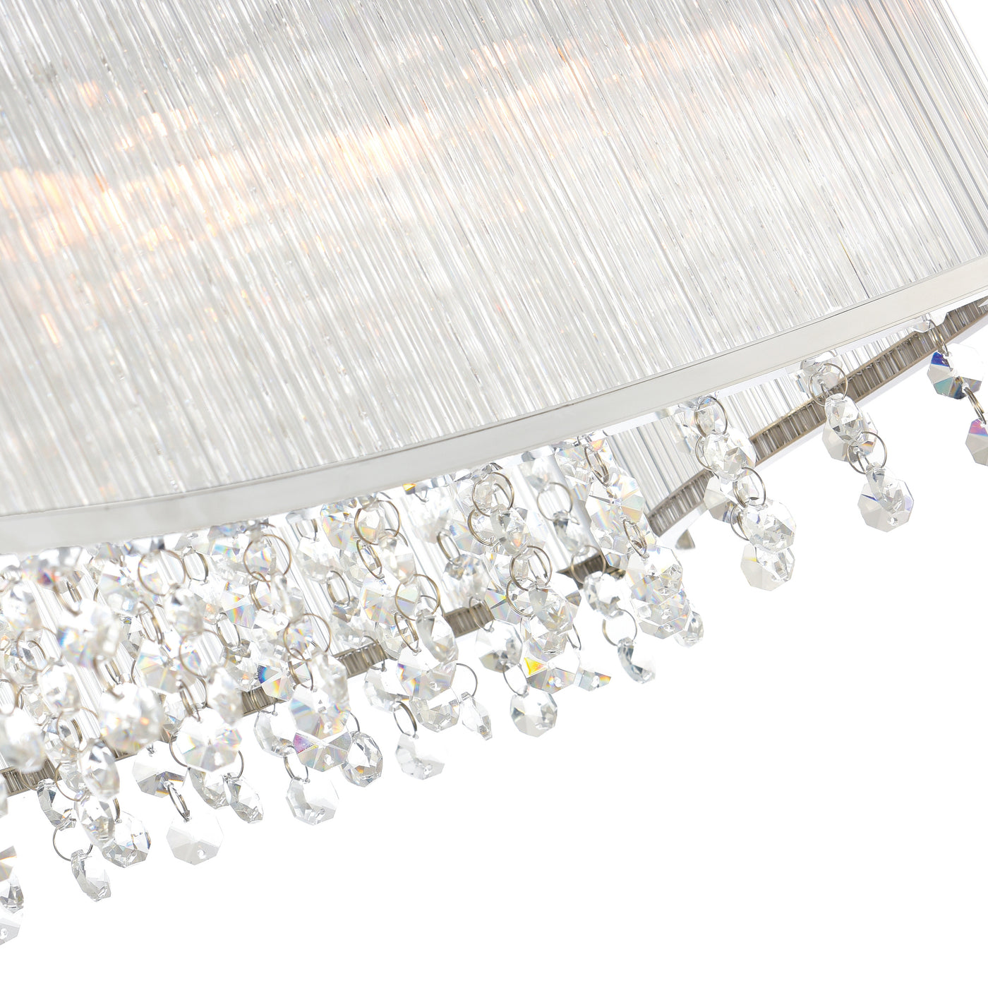 Elsa 6 Light 36 Inch Chrome Chandelier Drum Shade Design