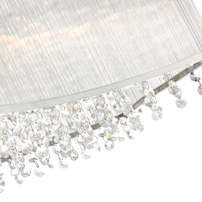 Elsa 6 Light 36 Inch Chrome Chandelier Drum Shade Design