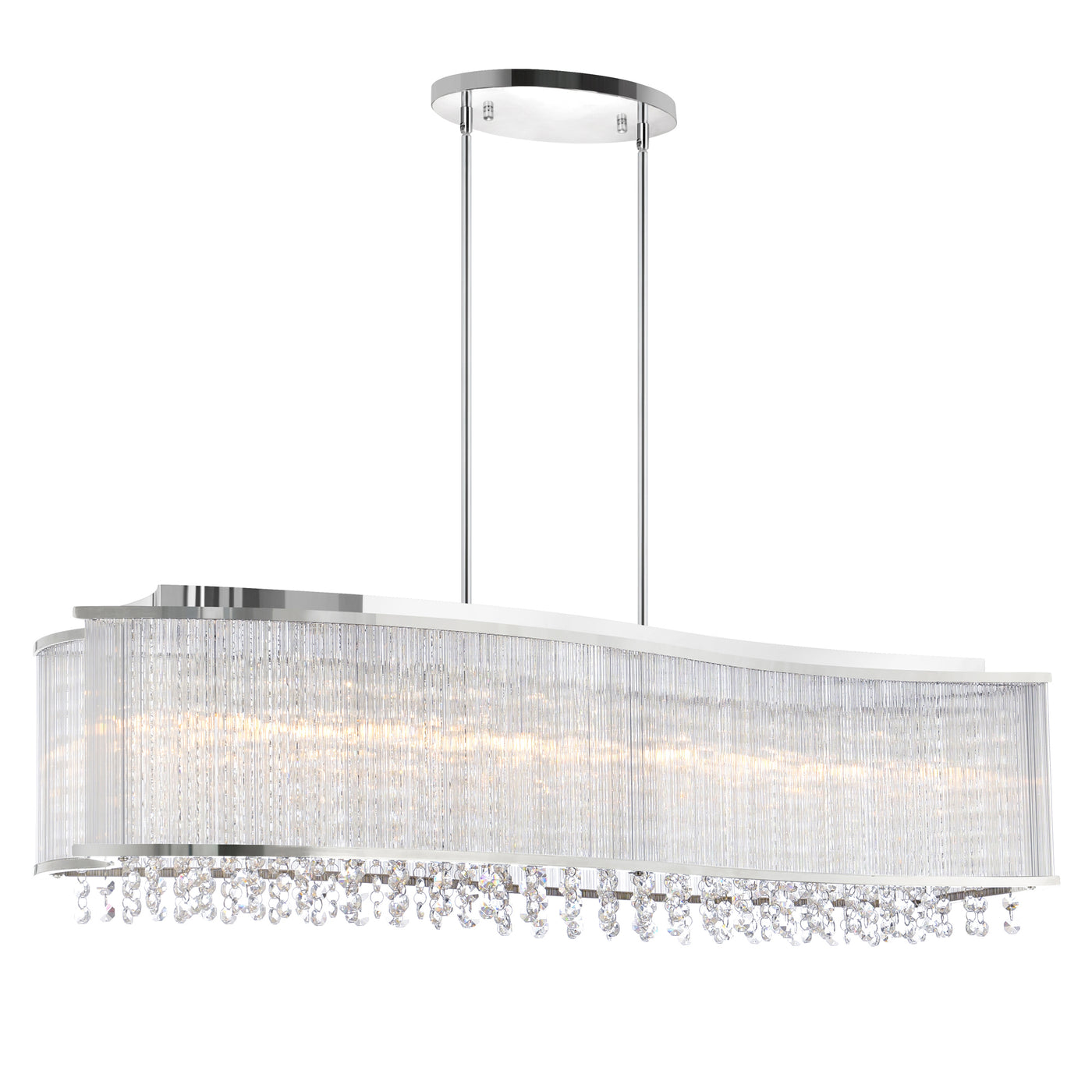 Elsa 6 Light 36 Inch Chrome Chandelier Drum Shade Design