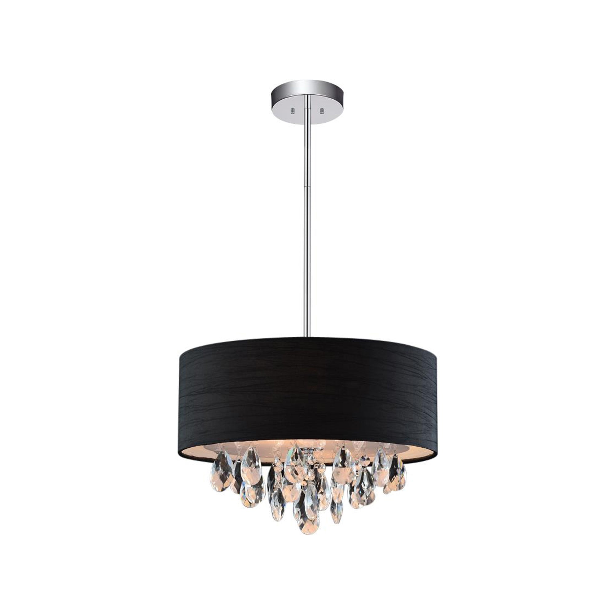Dash 3 Light Chrome Chandelier with Black Drum Shade