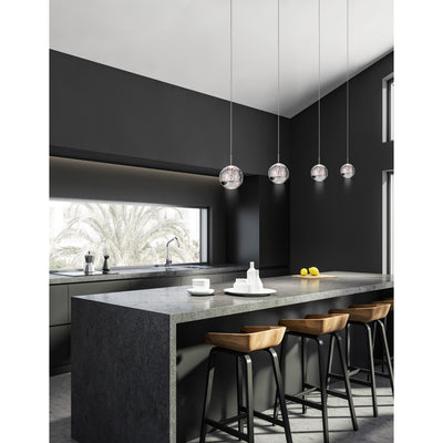 Perrier 1 Light 5 Inch Chrome Pendant with Frosted Globe