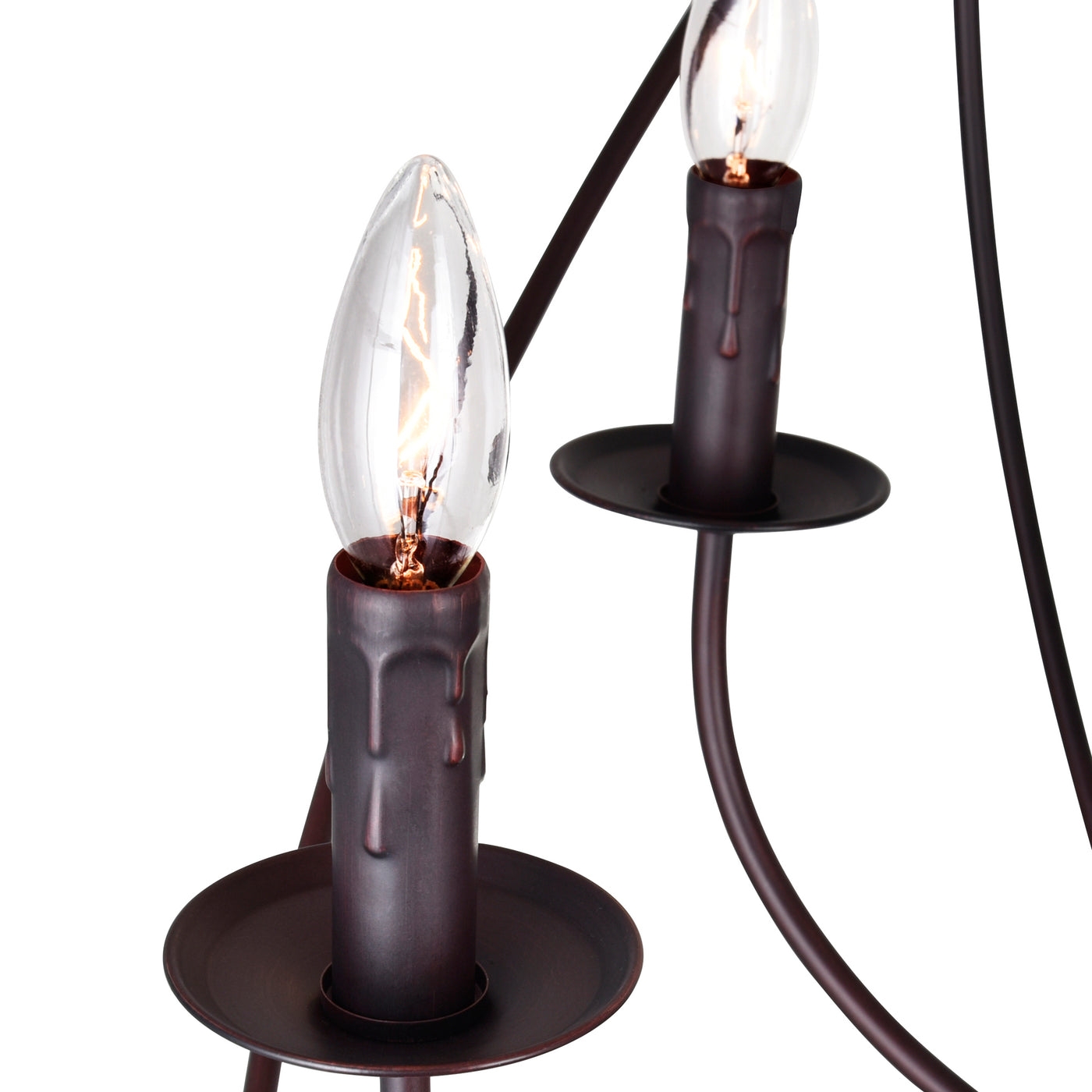 Arza 8 Light Up Brown Chandelier With Warm
