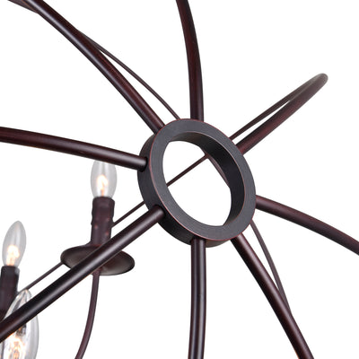 Arza 8 Light Up Brown Chandelier With Warm
