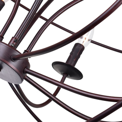 Arza 8 Light Up Brown Chandelier With Warm