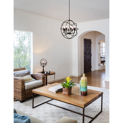 Arza 8 Light Up Brown Chandelier With Warm