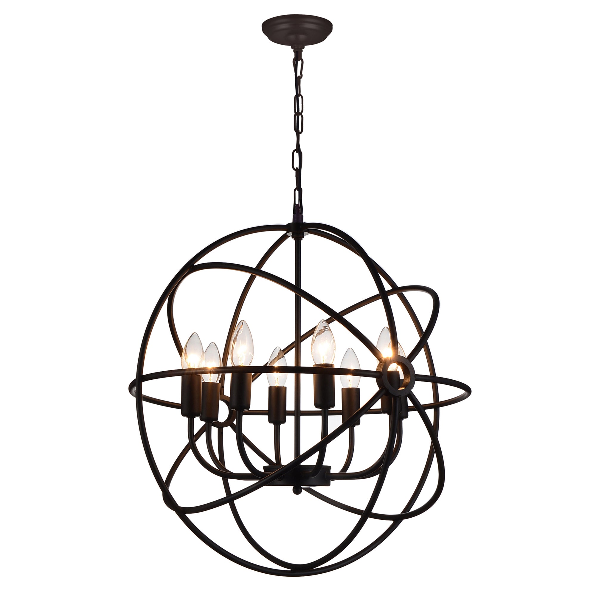 Arza 8 Light Up Brown Chandelier With Warm