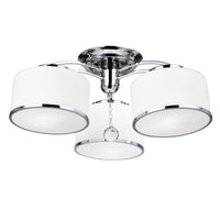 Frosted 3 Light 24 Inch Chrome Flush Mount with Glass Shades