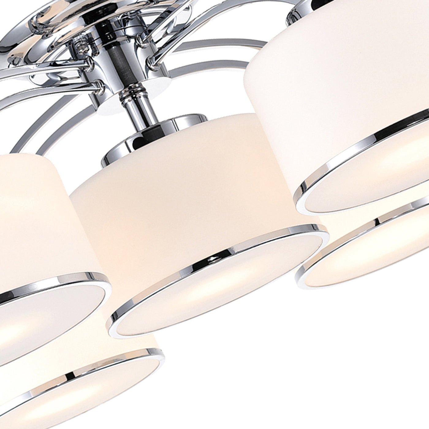 Frosted 5 Light 30 Inch Chrome Flush Mount