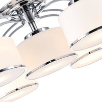 Frosted 5 Light 30 Inch Chrome Flush Mount