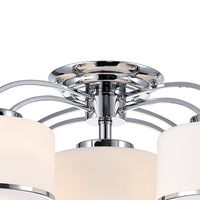 Frosted 5 Light 30 Inch Chrome Flush Mount
