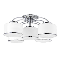 Frosted 5 Light 30 Inch Chrome Flush Mount