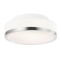 Frosted 1 Light 8 Inch Nickel Flush Mount Drum Shade