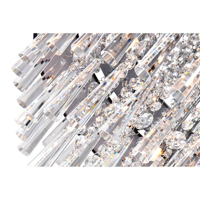 Franca 8 Light Chrome Flush Mount 22in With Black Shade