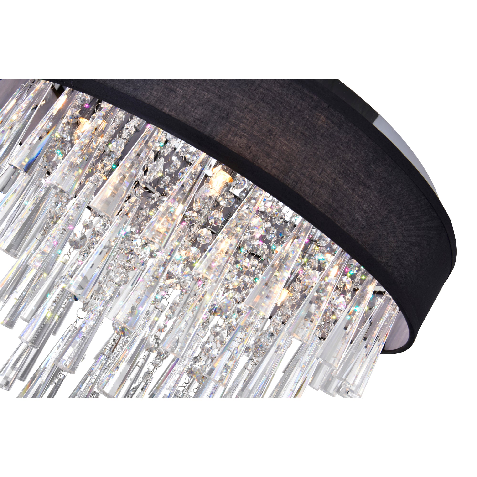 Franca 8 Light Chrome Flush Mount 22in With Black Shade