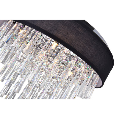 Franca 8 Light Chrome Flush Mount 22in With Black Shade