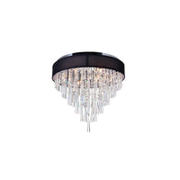 Franca 8 Light Chrome Flush Mount 22in With Black Shade