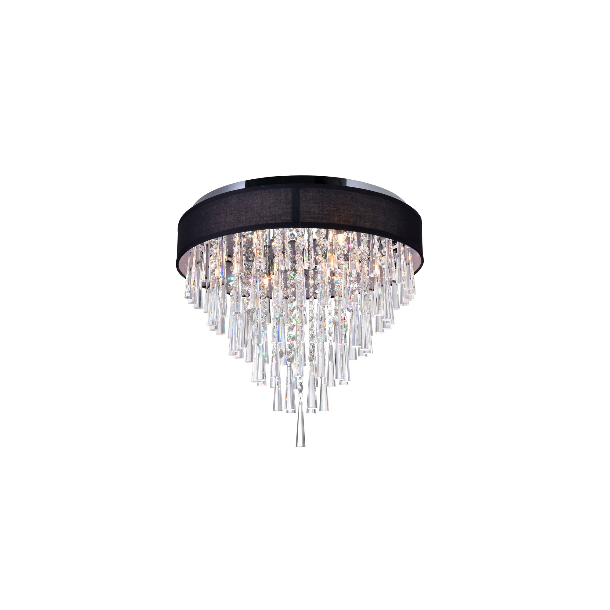 Franca 8 Light Chrome Flush Mount 22in With Black Shade