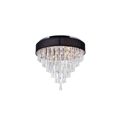 Franca 8 Light Chrome Flush Mount 22in With Black Shade