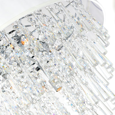 Franca 8 Light Chrome Flush Mount 22in With Off White Shade