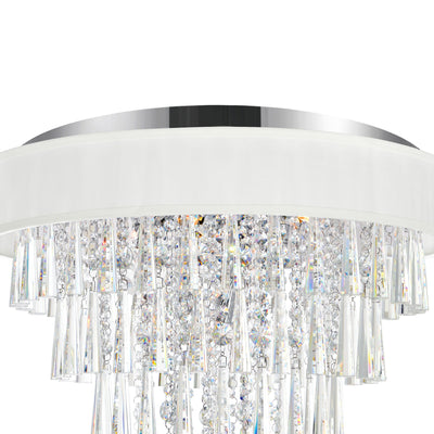Franca 8 Light Chrome Flush Mount 22in With Off White Shade