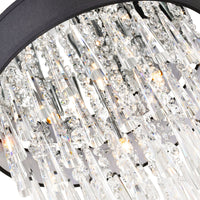 Franca 8 Light Chrome Chandelier 22in With Black Shade