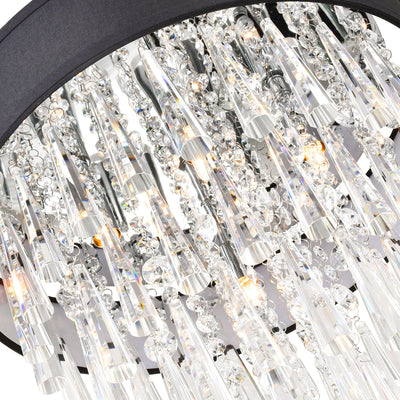 Franca 8 Light Chrome Chandelier 22in With Black Shade