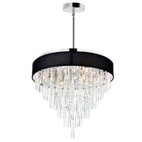Franca 8 Light Chrome Chandelier 22in With Black Shade