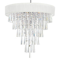 Franca 8 Light 22 Inch Chrome Chandelier with Off White Drum Shade