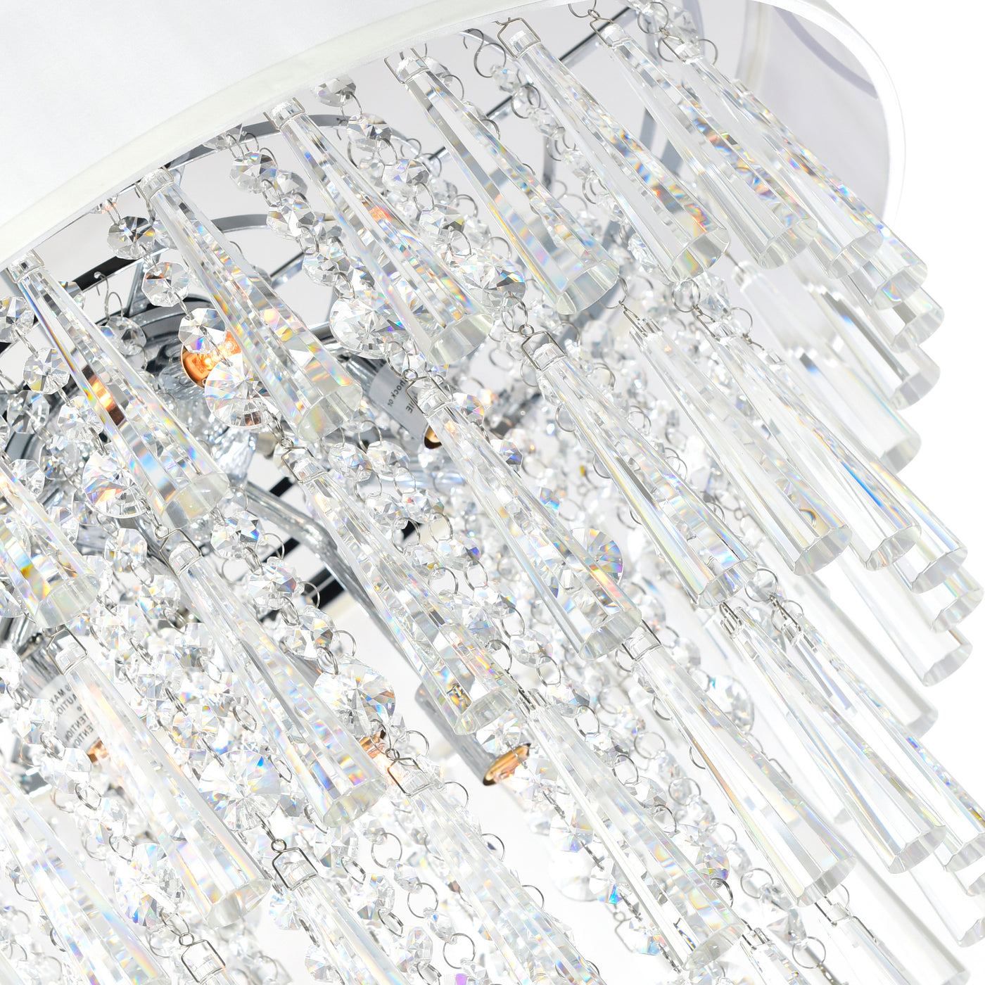 Franca 8 Light 22 Inch Chrome Chandelier with Off White Drum Shade