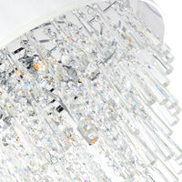 Franca 8 Light 22 Inch Chrome Chandelier with Off White Drum Shade