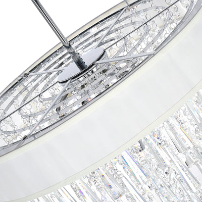 Franca 8 Light 22 Inch Chrome Chandelier with Off White Drum Shade
