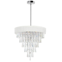 Franca 8 Light 22 Inch Chrome Chandelier with Off White Drum Shade