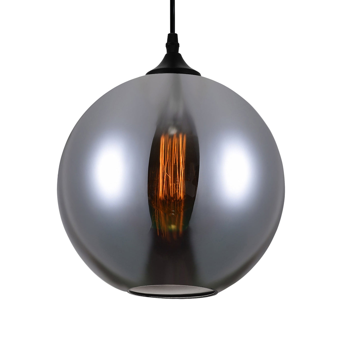 Glass 1 Light 10in Smoke Pendant Light