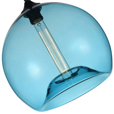 Glass 1 Light 12in Blue Pendant Light