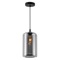 Glass 1 Light 7in Smoke Mini Pendant