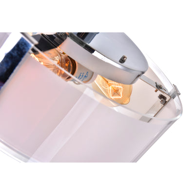 Lucie 4 Light 17in Chrome Flush Mount Round Drum Shade