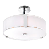 Lucie 5 Light 21in Chrome Flush Mount Round Drum Shade
