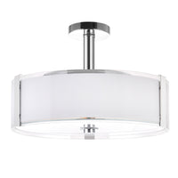 Lucie 5 Light 21in Chrome Flush Mount Round Drum Shade