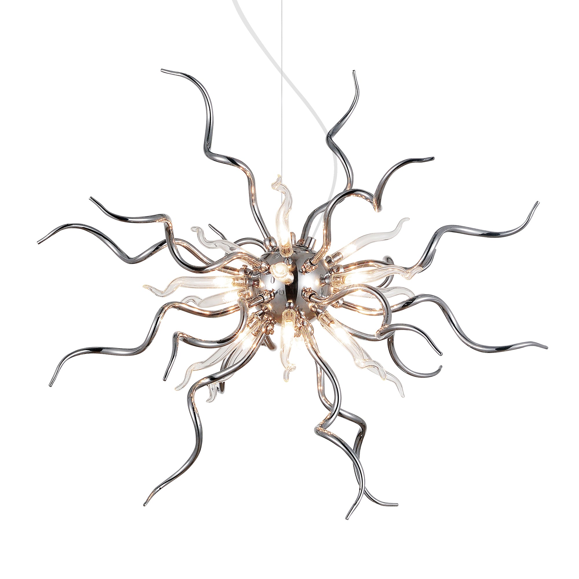 Twist 15 Light Chrome Chandelier