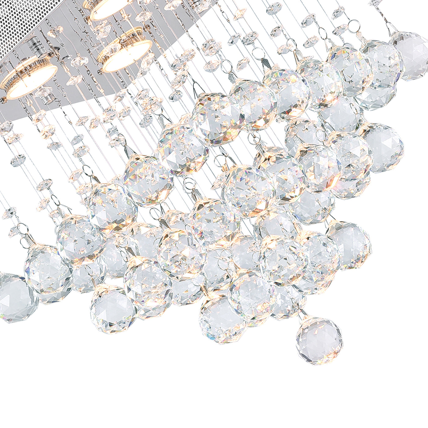 Square 4 Light Chrome Chandelier
