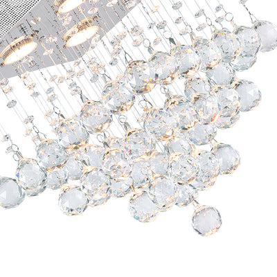 Square 4 Light Chrome Chandelier