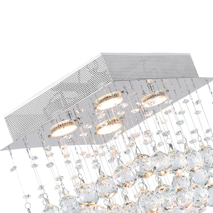 Square 4 Light Chrome Chandelier
