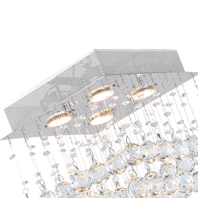 Rain Chandeliers 3 Lights Chrome Finish