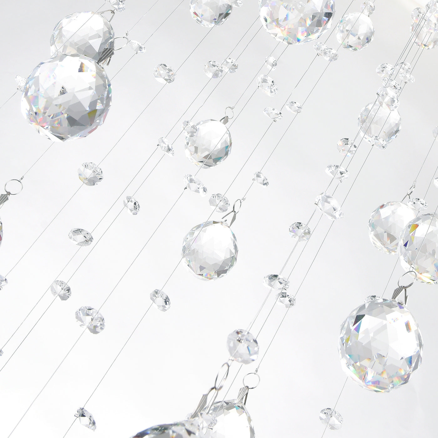 Rain Chandeliers 3 Lights Chrome Finish
