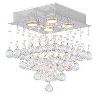 Square 4 Light Chrome Chandelier