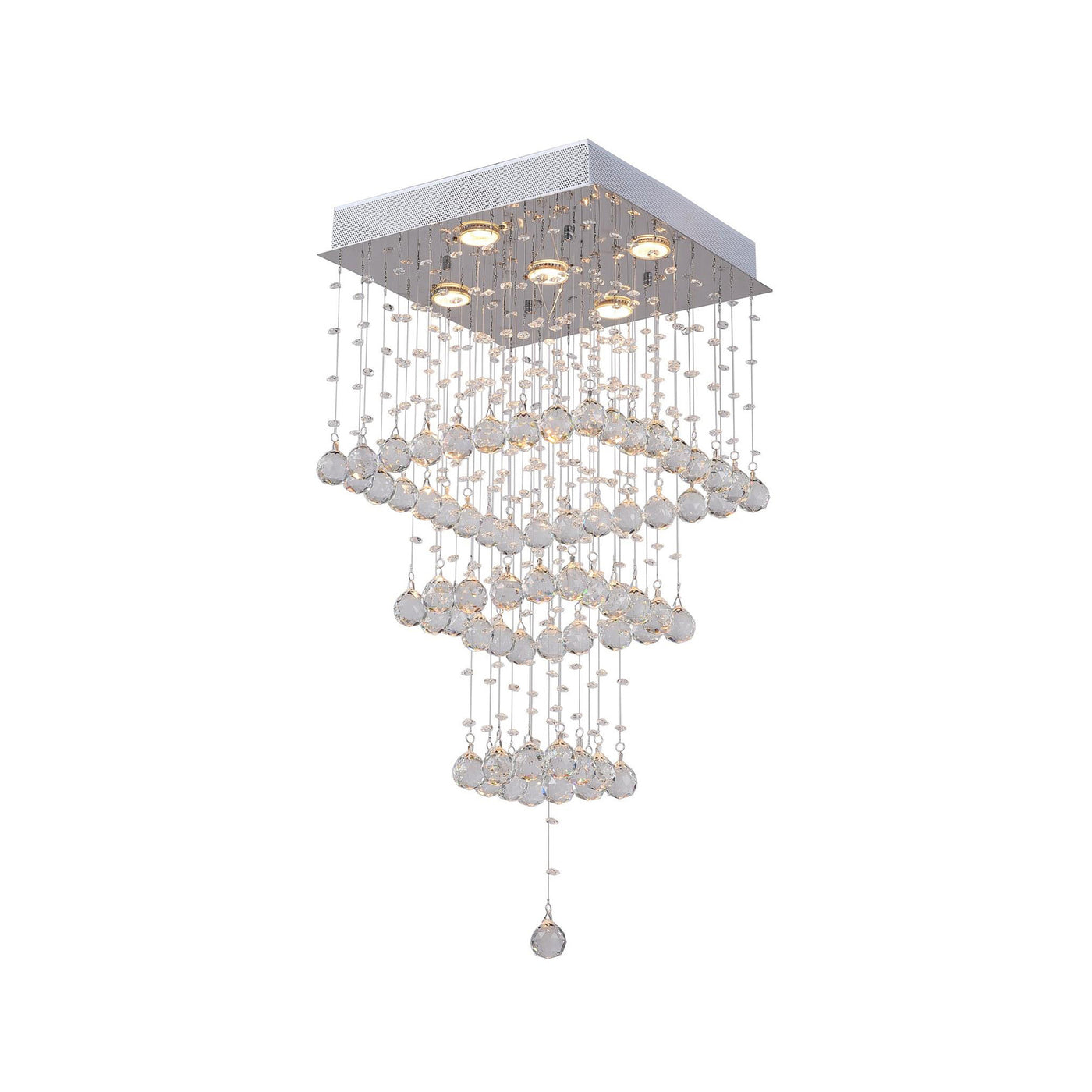 Rain Chandeliers Chrome 5 Lights
